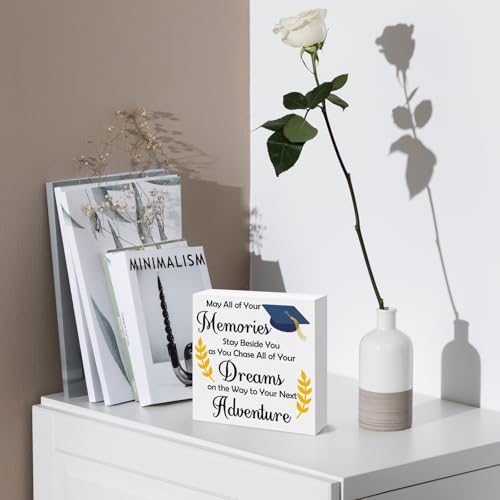 Inspirational Graduation Wooden Box Sign Keepsake for College High School