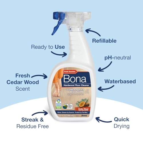 Bona Hardwood Floor Cleaner Spray, Cedar Wood Scent - 32 fl oz