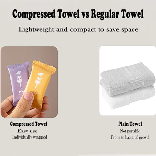 28 Pack Compressed Towels, Disposable Camping Towels - Quick Dry, Compact, Reusable; Portable Travel Towels for Backpacking, Hiking, Gym, Emergency, Survival Kit (9" x 12")