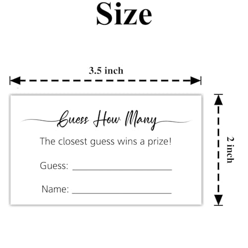 Guess How Many Game Cards - 50 Pack for Baby Shower & Parties