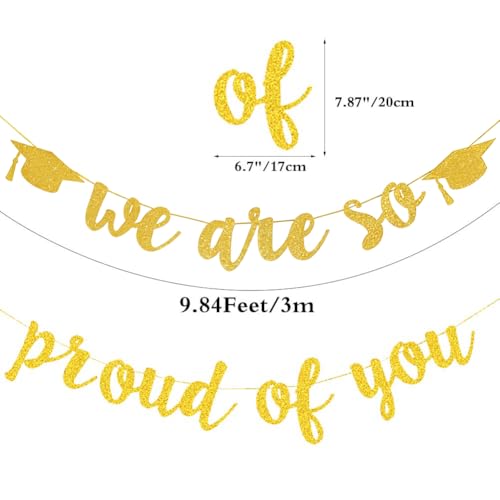 Gold Glitter Graduation Banner - We Are So Proud of You 2026