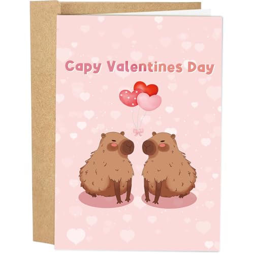 Cute Capybara Valentine's Day Card for Boyfriend or Girlfriend