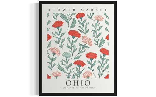 Ohio State Flower Market Unframed Art Print Poster - Botanical Decor