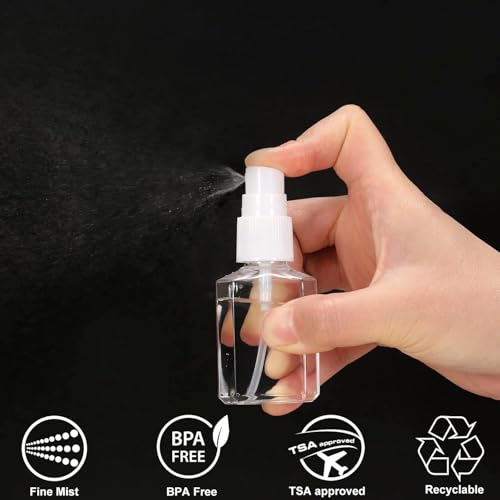 DNSEN 6 Pack 1 oz Mini Spray Bottles Fine Mist Travel Size with Labels