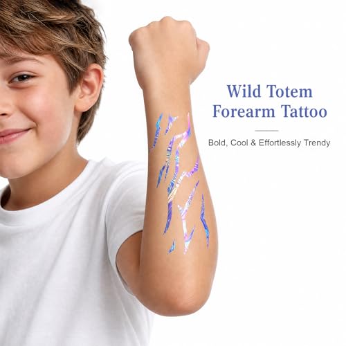 Lunarella Dark Fantasy Demon Mark Temporary Tattoos, 18-Pack Mystic Rune Symbol Stickers for Face and Forearm Cosplay