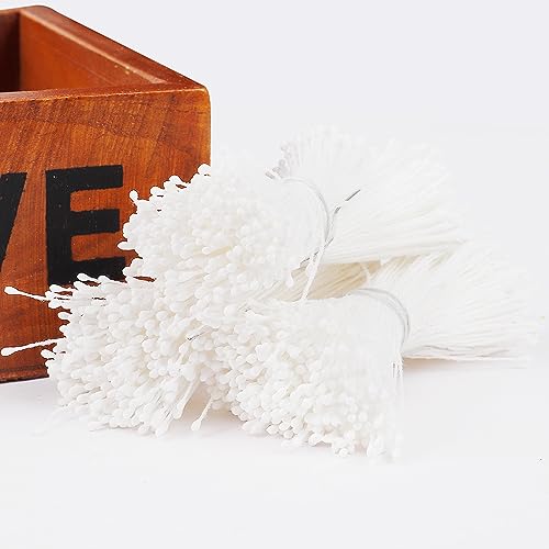 Sorrento Crafts 800PCS 1mm White Double Head Artificial Flower Stamens