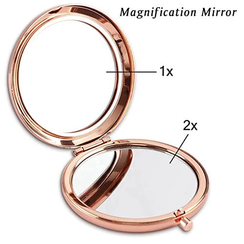 QUSTGO Personalized Monogram Compact Mirror - Custom Engraved Gift for Women