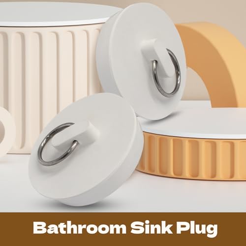 Luomorgo 2 Pack Rubber Drain Stopper Fits 1-3/4 to 1-7/8 Inch Drains White