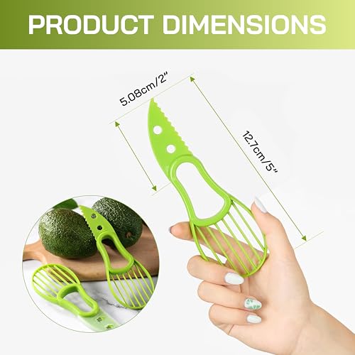 3-in-1 Avocado Slicer with BPA-Free Plastic & Stainless Steel Pitter - 2-Pack