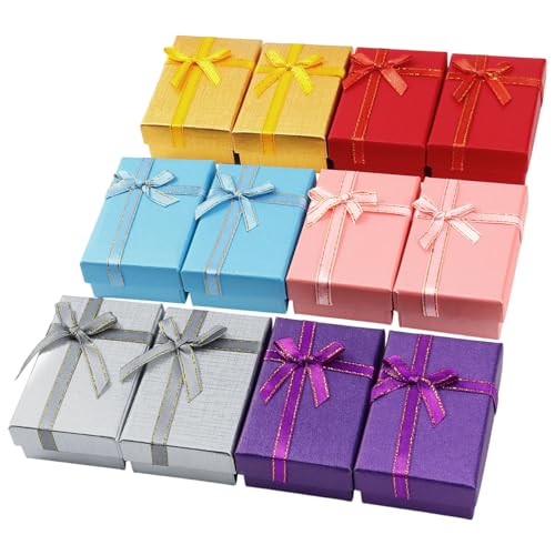 Multi-Color Small Jewelry Gift Boxes Set - 12 Pcs, 3.1x1.9 Inch for Earrings, Rings, Necklaces
