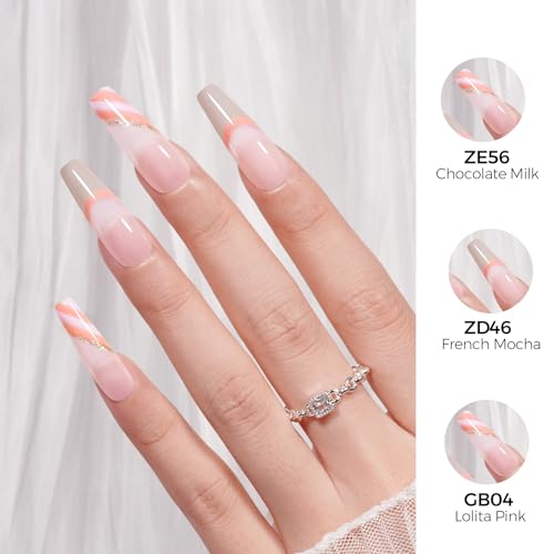 TOMICCA Nude Brown Gel Nail Polish 15ml Soak Off UV Color