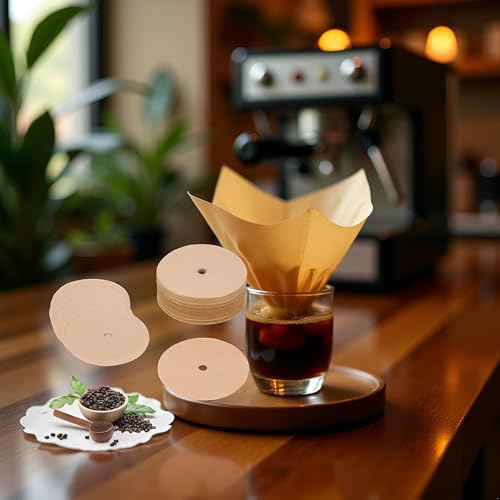 Disposable Coffee Filter Paper 3.75 Inch Circular Brown 200 Pcs