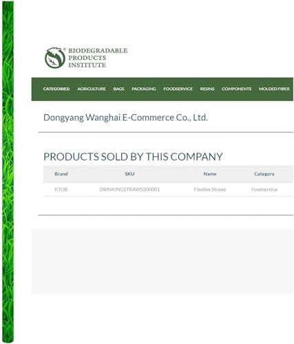 KTOB 200 Count Compostable Sugarcane Straws - Eco-Friendly & Non-Soggy