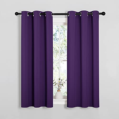 NICETOWN Royal Purple Blackout Curtains - 34x54 Inch Thermal Drapes (Set of 2)