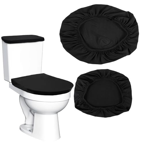 Tyqour Black Toilet Seat Cover Set – Lid & Tank Covers for Bathroom