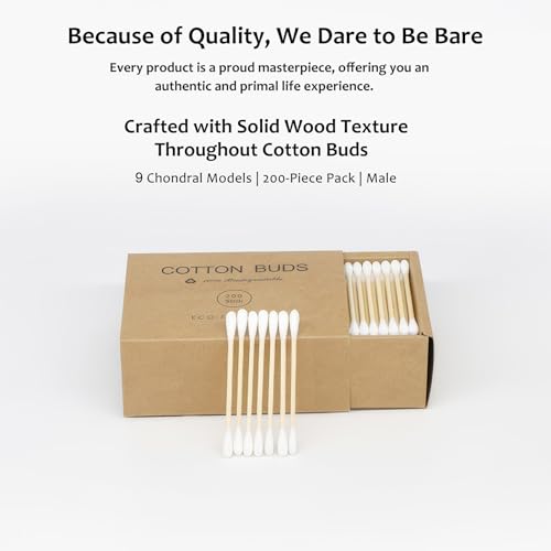 Eco-Friendly Bamboo Cotton Swabs 200pcs Biodegradable Double-Tipped Buds
