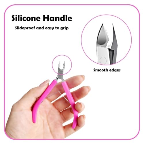 Criyar Cuticle Trimmer & Nipper with Non-Slip Silicone Handle, Carbon Steel