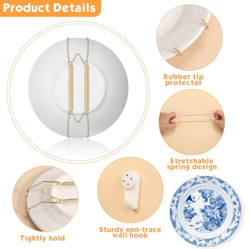 Tetutor 7-Piece Invisible Decorative Plate Hangers for Wall Display