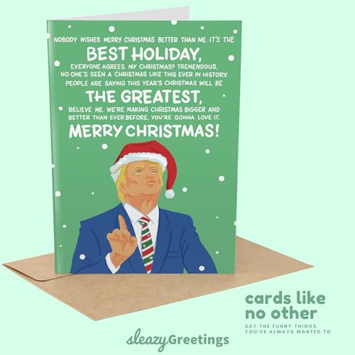 Funny Christmas Card with Donald Trump - Hilarious Holiday Greeting for Friends