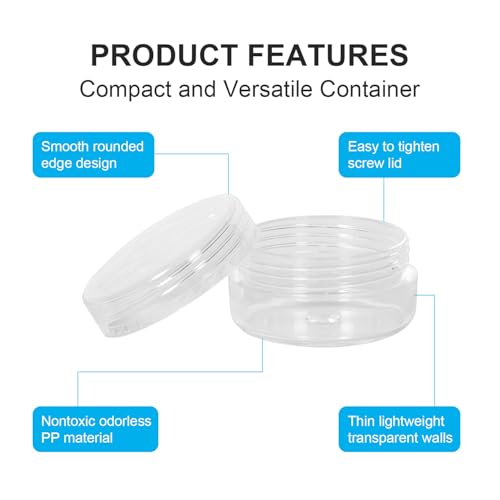 DESKEMAI 10 Pcs Clear Round Acrylic Jars 5g 5ml Empty Cosmetic Sample Containers with Lids