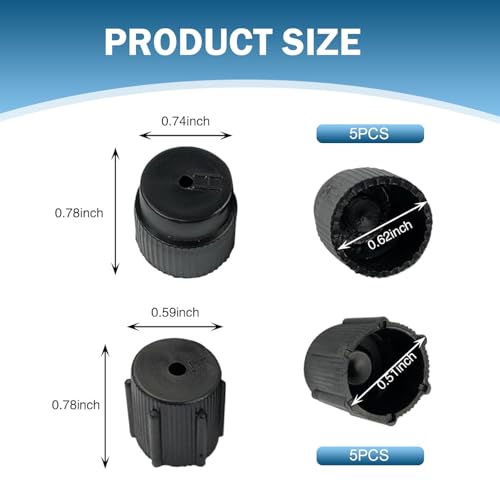 10PCS Car AC System Inflation Port Covers - Durable ABS Seals