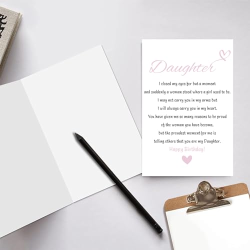 Happy Birthday Card for Daughter - Cute Poem & Red Envelope