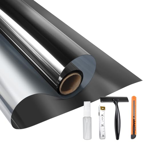KESPEN One-Way Mirror Window Privacy Film, Heat Control Tint, 17.5" x 6.5'