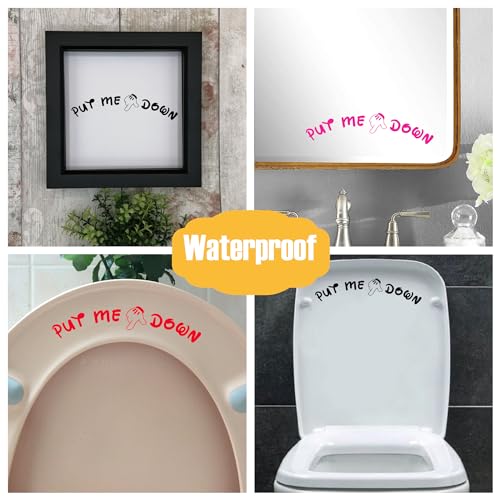 Put Me Down Toilet Seat Sticker - Funny Mickey Hand Bathroom Decor (2 Pack)