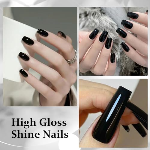 DouborQ Mysterious Black Nail Polish Air Dry Long-Lasting Varnish 10ml