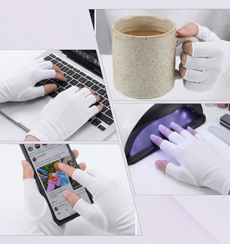 Cotton Fingerless Gloves for Dry Hands, Eczema Relief & Spa Care - 3 Pairs