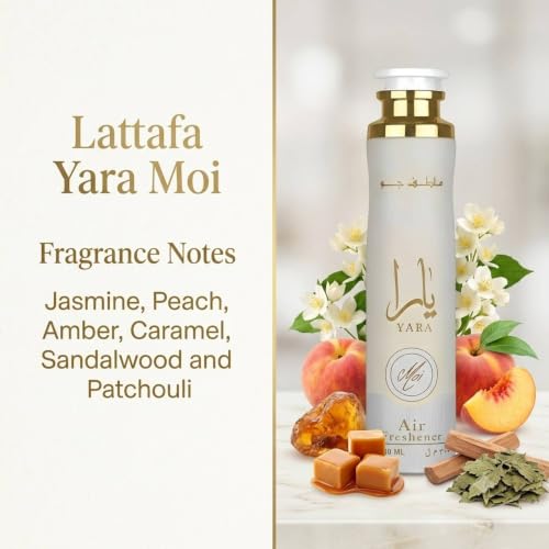 Lattafa Yara Moi Air Freshener 10.1oz Fruity Floral Woody Scent – Elegant & Long-Lasting
