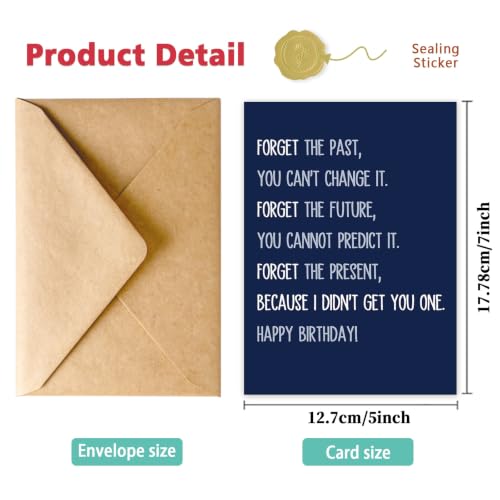 Funny Birthday Card for Men & Women - Sarcastic Joke Greeting