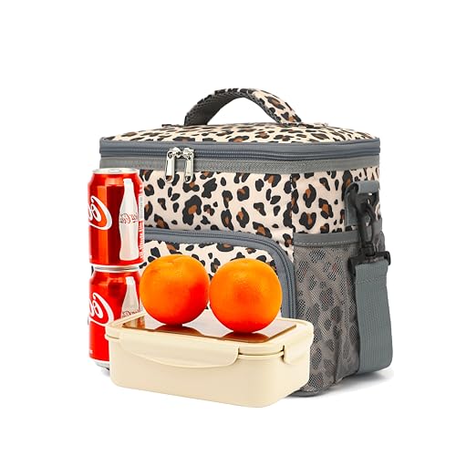GYEUKHAM Insulated Lunch Bag - Reusable Thermal Tote, Leopard-2 Pattern