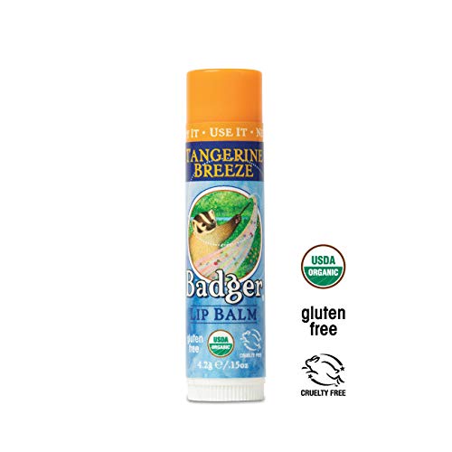 Badger Organic Lip Balm Stick - Tangerine Breeze Moisturizing Care