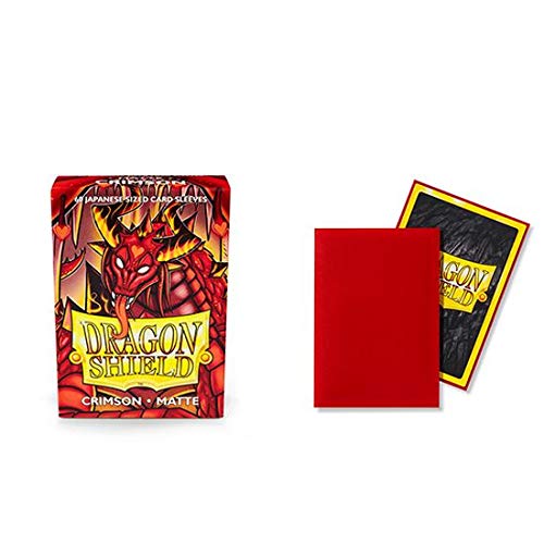 10 Packs Dragon Shield Matte Mini Japanese Crimson 60 ct Card Sleeves Display Case