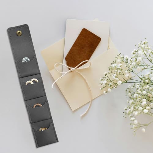 Mini Foldable Travel Jewelry Organizer Case - PU Leather for Earrings, Rings & Necklaces
