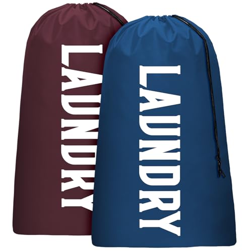 Fiodrimy Large Travel Laundry Bag - Wine & Navy 24" x 36"