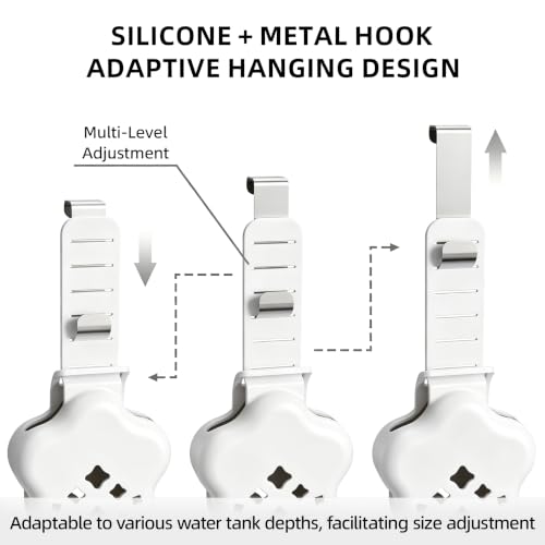 Adjustable Toilet Tank Tablet Holder with Stainless Steel Hook