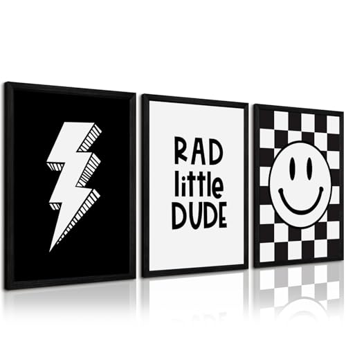 Rad Little Art Wall Decor Canvas Art for Boys Room - Framed 16x24 Inch