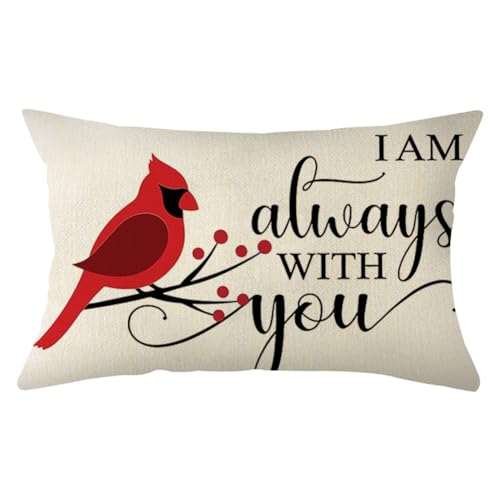 Cardinal Throw Pillow Cover - 12x20 Inch Commemorative Cushion