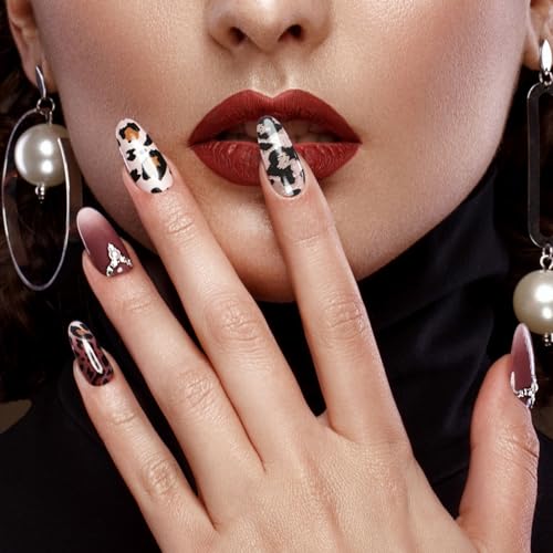 Alpinleux 10 Pcs Leopard Print Nail Art Transfer Stickers & Foils