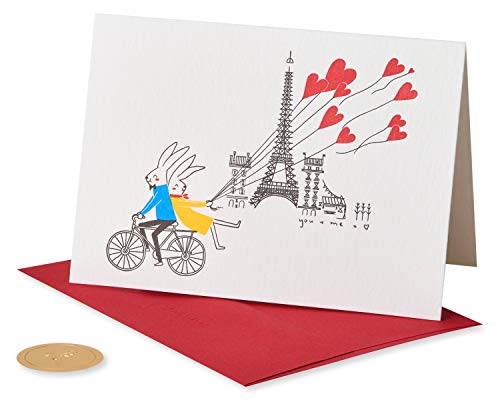 Papyrus Anniversary Card You + Me Heart with Eiffel Tower Design