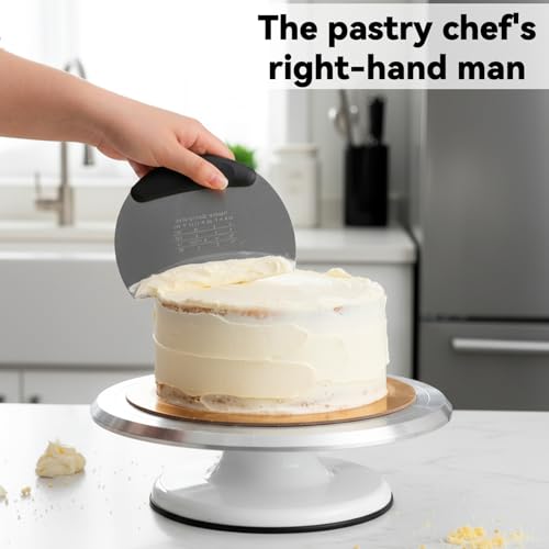 Premium Stainless Steel Dough Scraper with Grip Handle