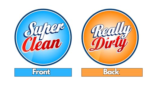 Clean Dirty Dishwasher Magnet - Double-Sided 3.5x3.5in Sign
