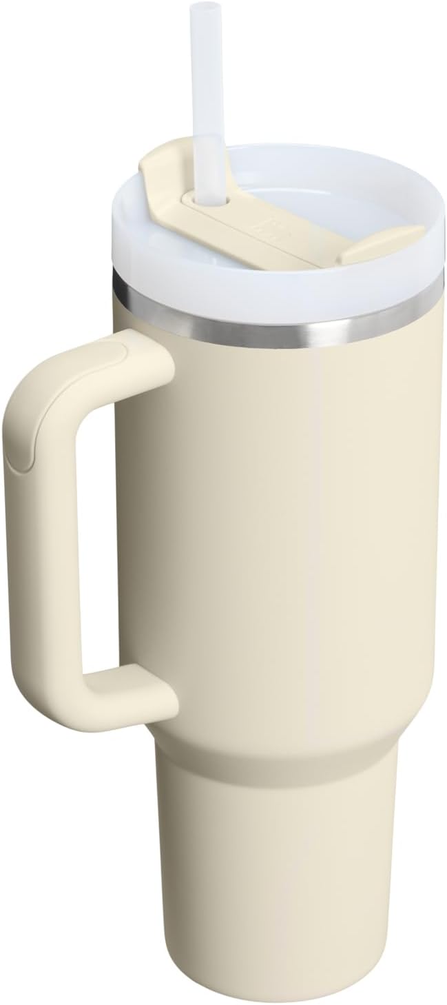 STANLEY Quencher H2.0 Tumbler - 40 oz Insulated Stainless Steel with Handle & Straw | Toasted Almond