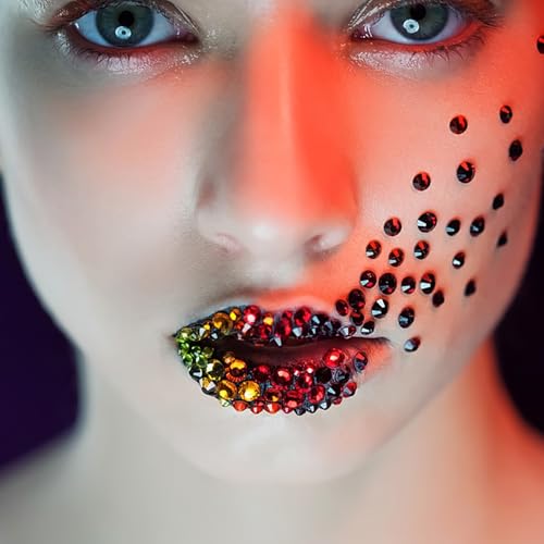 Doneace Self-Adhesive Face and Hair Gems - 975 Pcs Festival Rhinestones