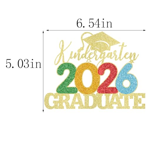 2026 Kindergarten Graduation Cake Topper - Gold Decoration