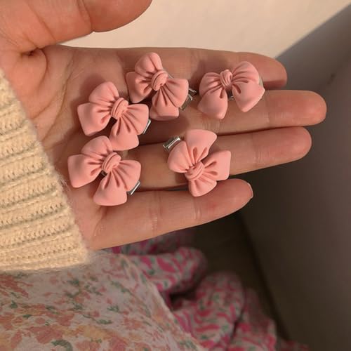 Pink Bow Hair Clips Mini Acrylic Hair Claw Clips for Women and Girls 10 Pack