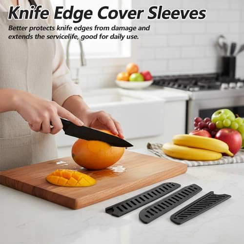Aphumedc 4-Piece Universal Knife Guard Set - Black Blade Covers