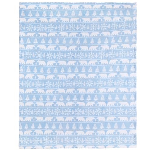 ROC PARTY Polar Bear Christmas Throw Blanket, Soft Fleece 50" x 60"